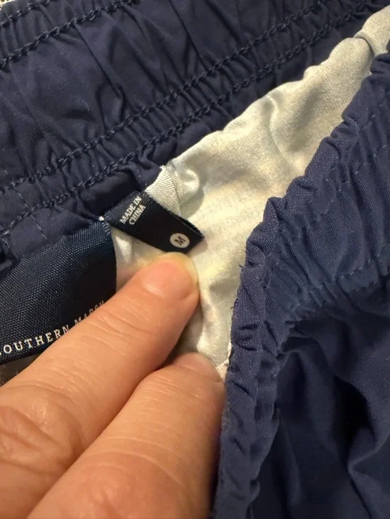 Southern Marsh Swim Trunks Men Medium Blue Duck Logo Elastic Waist Shorts - Picture 11 of 13